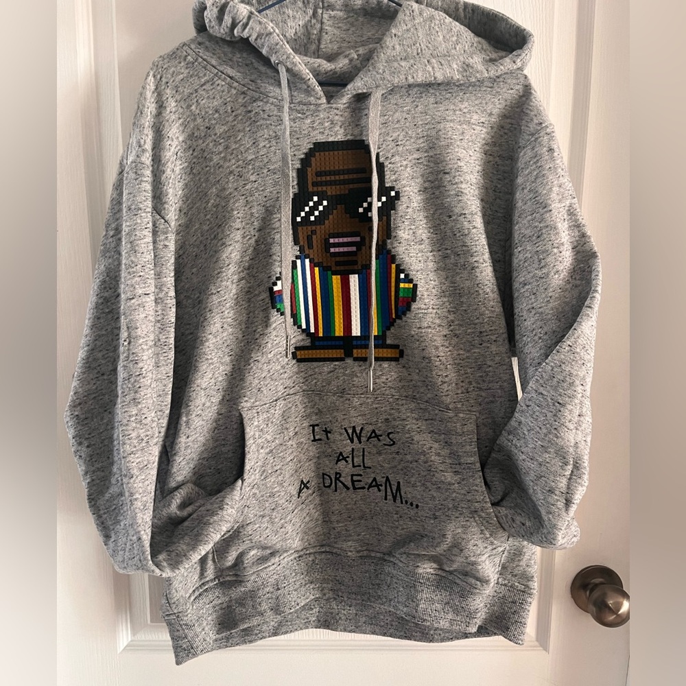 Mostly Heard Rarely Seen Gray Hoodie with Colorful Graphic